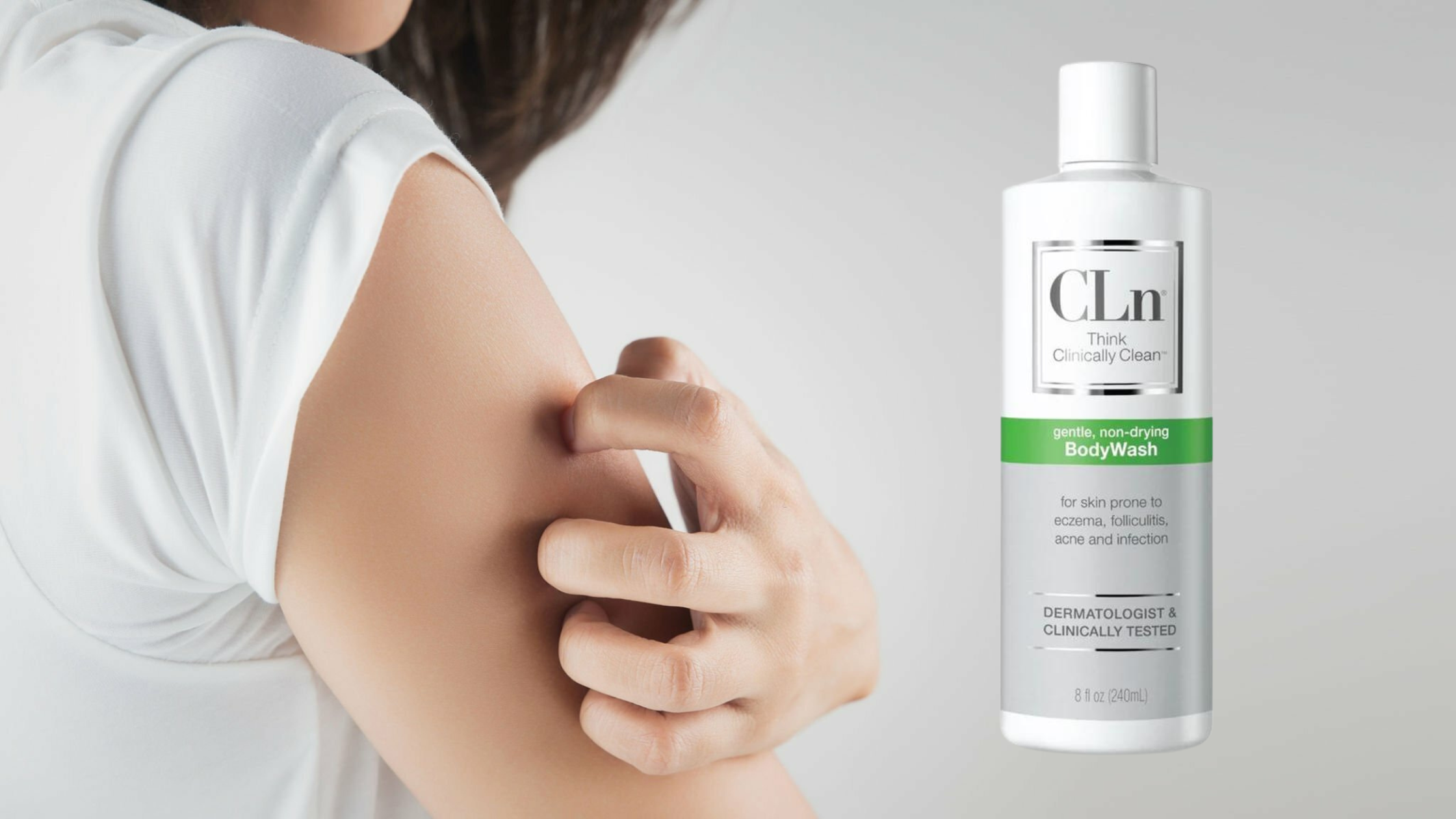 CLn body wash can help individuals that suffer from eczema and chronic skin infections